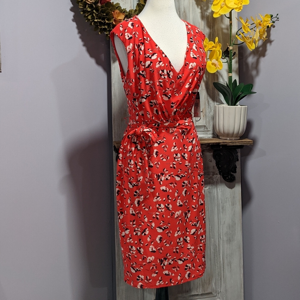 NWT Lauren Ralph Lauren poppy belted dress